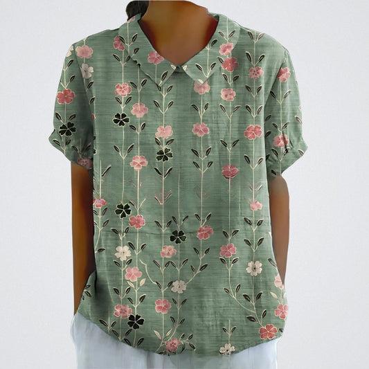 Lina | Elegante Bluse aus floralem Leinen