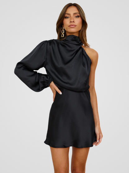 Aveline | Elegantes Satin-Top mit Statement-Ärmel