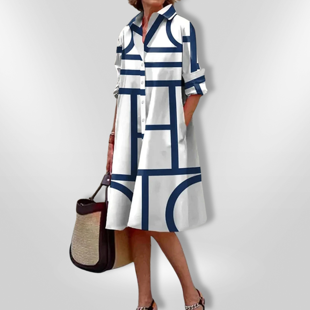 Jennifer | Elegantes Kleid mit Geometrischem Muster