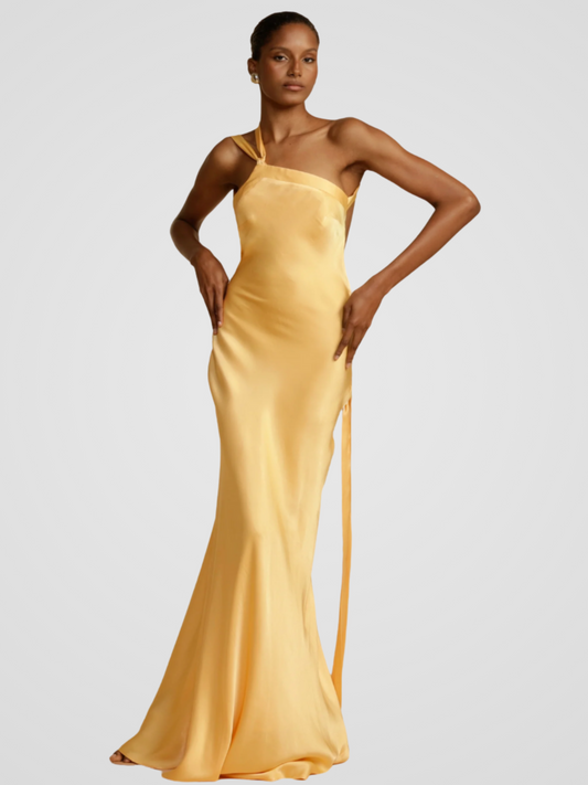 Aurélie | Elegantes Maxikleid mit Satinschimmer