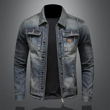 Theodor | Elegante Stonewash Denimjacke mit zeitlosem Edge