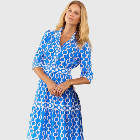 Carlotta | Kleid mediterran gemustert