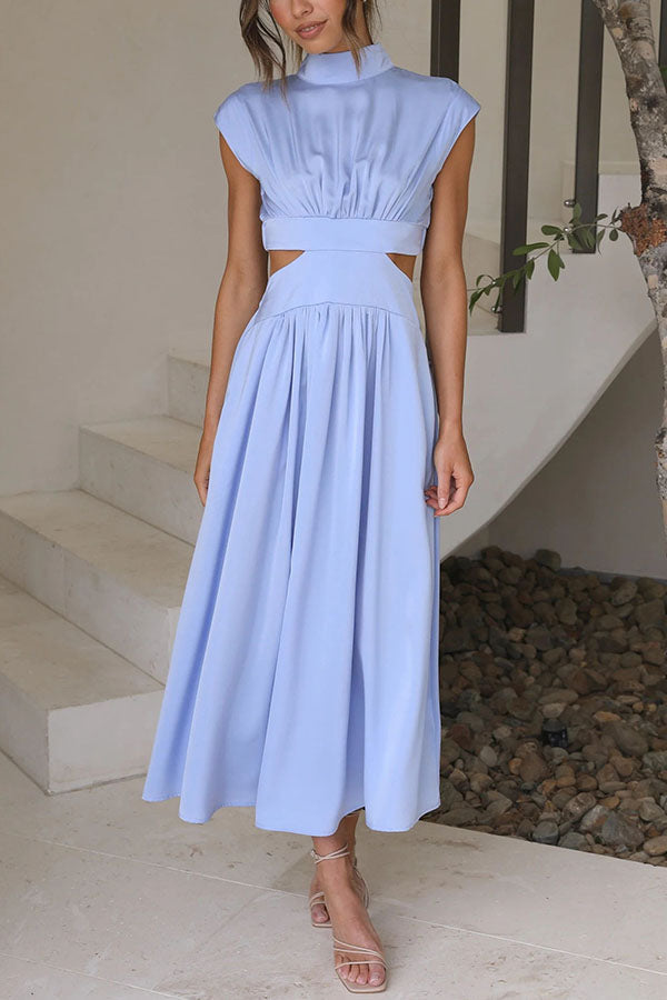 Jennifer | Elegantes Midi-Kleid mit Cut-Out und Taschen