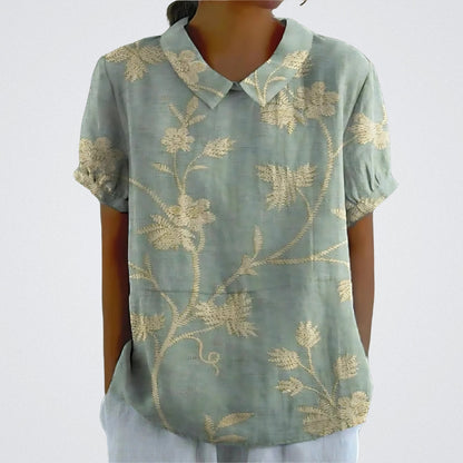 Lina | Elegante Bluse aus floralem Leinen