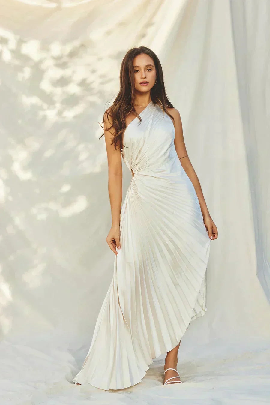 Sylviana | Elegantes Midikleid mit einer Schulter