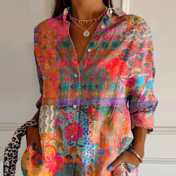 Annika | Bunte Bluse mit Lustigem Muster