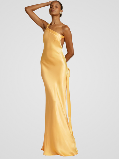 Aurélie | Elegantes Maxikleid mit Satinschimmer