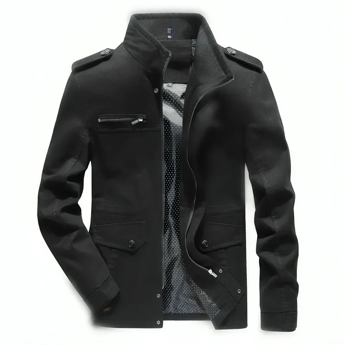 Ken - Herrenjacke mit Stehkragen im Militärstil