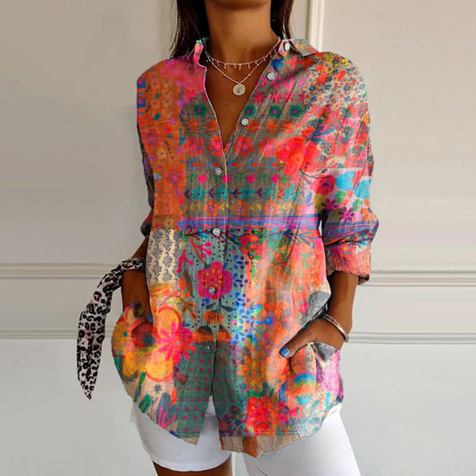 Annika | Bunte Bluse mit Lustigem Muster
