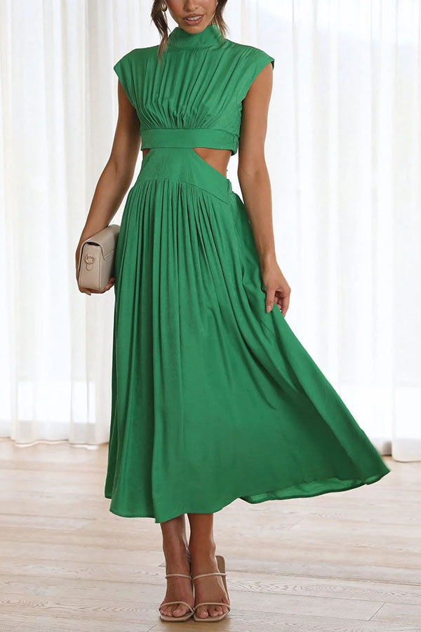 Jennifer | Elegantes Midi-Kleid mit Cut-Out und Taschen