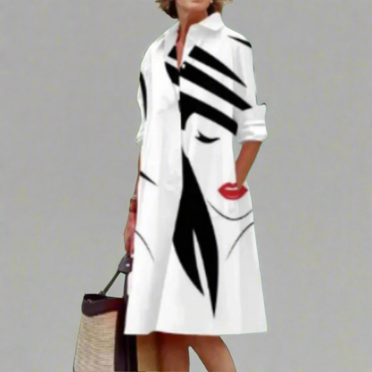 Noa | Stilvolle Kleid mit Gesichtsmuster