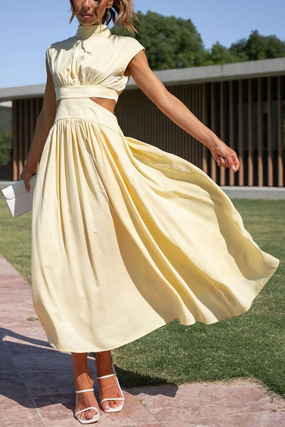 Jennifer | Elegantes Midi-Kleid mit Cut-Out und Taschen