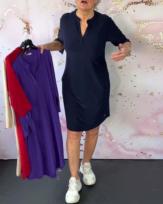 Camille – Klassisches Kleid mit V-Ausschnitt