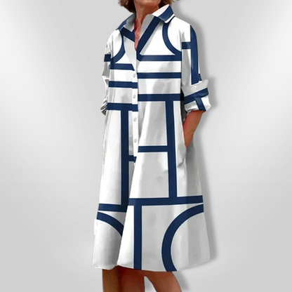 Jennifer | Elegantes Kleid mit Geometrischem Muster