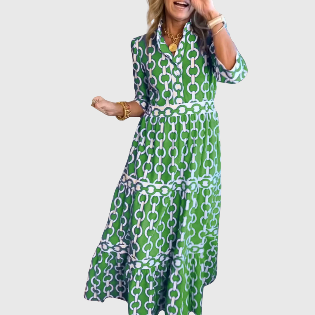 Carlotta | Kleid mediterran gemustert