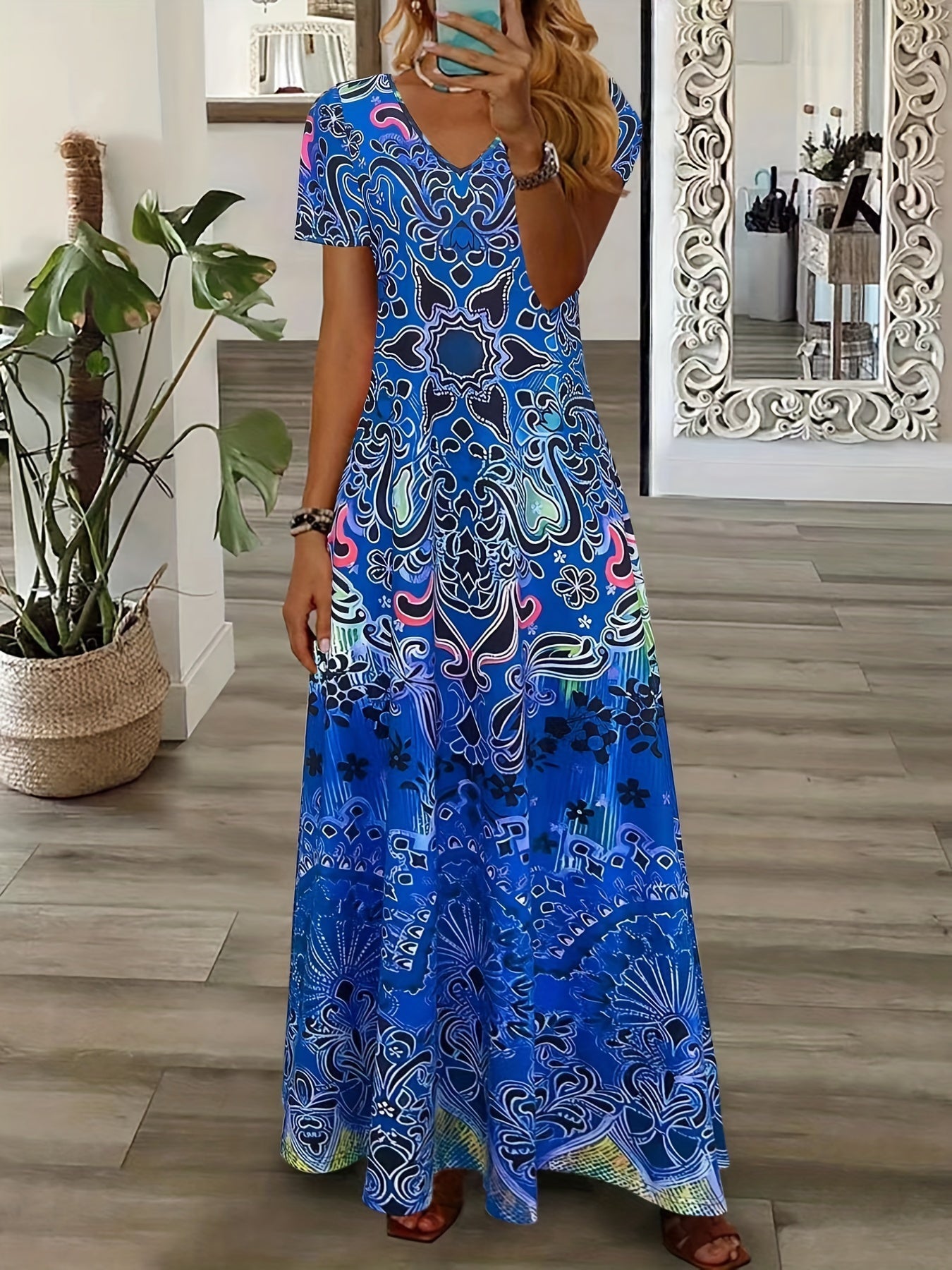 Daisy - Vintage V-Ausschnitt Kleid