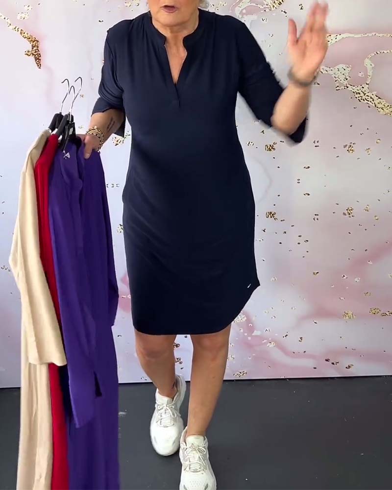 Camille – Klassisches Kleid mit V-Ausschnitt