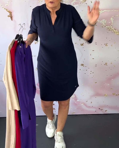 Camille – Klassisches Kleid mit V-Ausschnitt