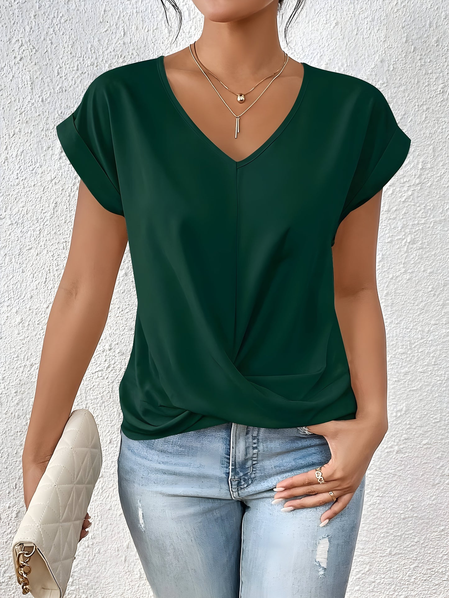 Ziva | Lässiges T-Shirt mit V-Ausschnitt