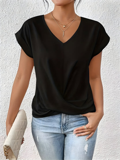 Ziva | Lässiges T-Shirt mit V-Ausschnitt