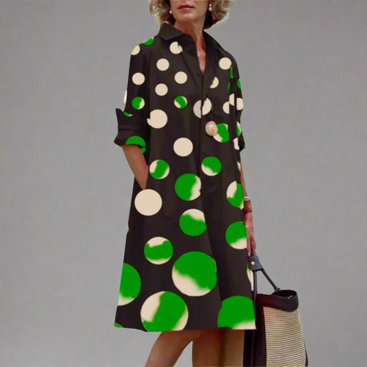 Nika | Elegante Midi-Jurk mit leichtem Blumenprint