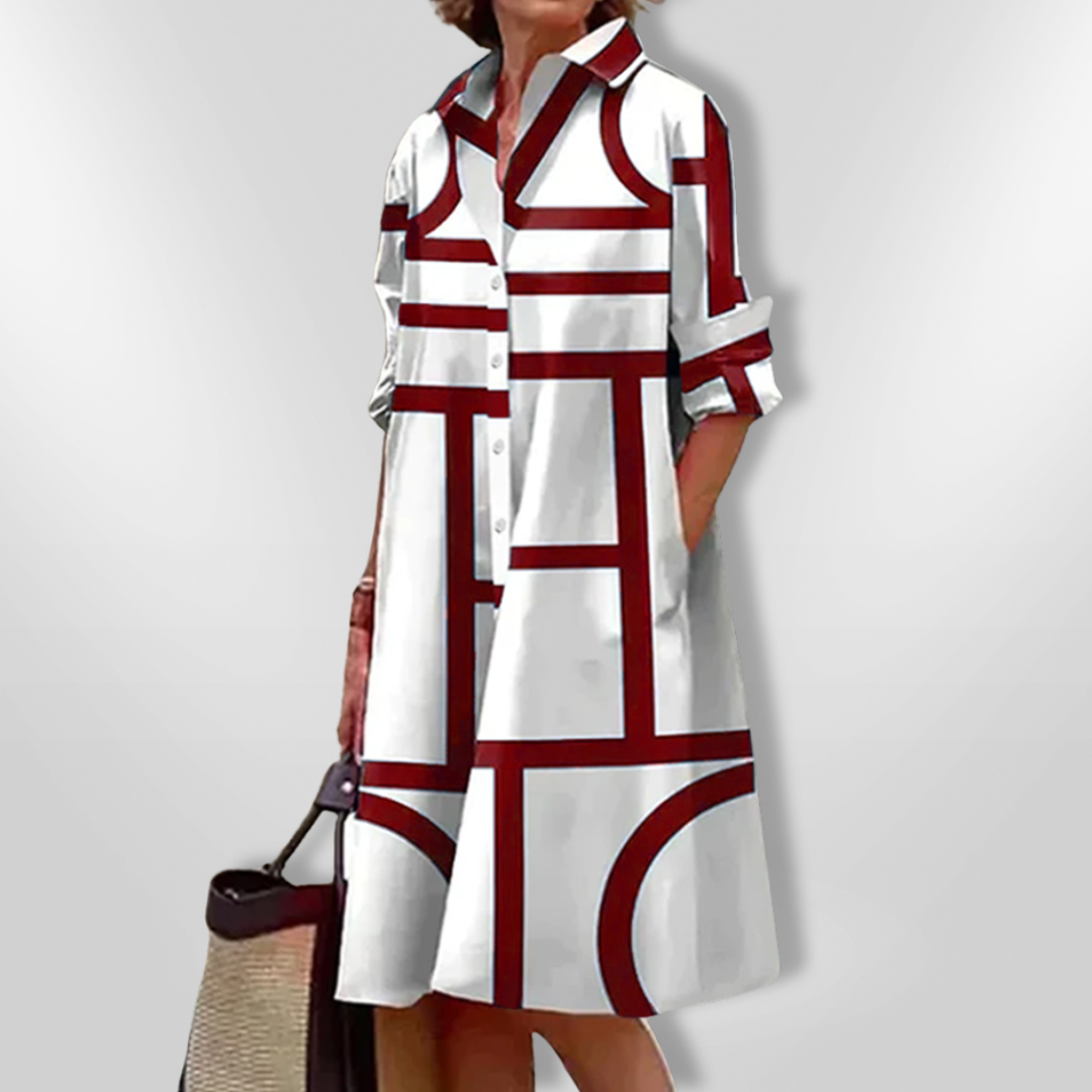 Jennifer | Elegantes Kleid mit Geometrischem Muster