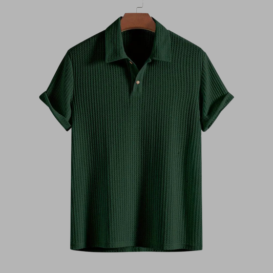 Quentin | Elegantes Polohemd in Strukturierter Forest Green für Komfort und Stil