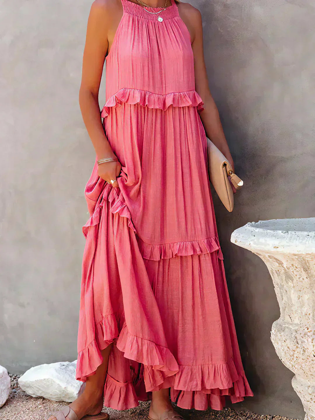 Landry - Schickes ärmelloses Kleid mit Rüschendetails