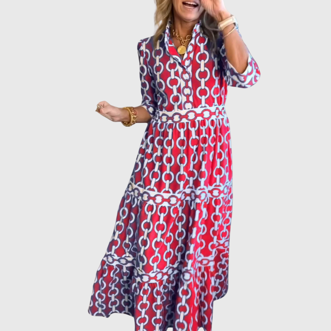 Carlotta | Kleid mediterran gemustert