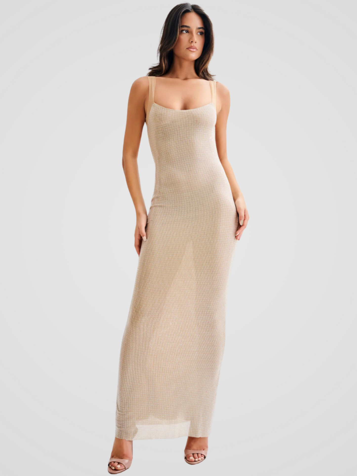 Serena | Elegantes Pailletten-Maxi-Kleid mit offenem Rücken