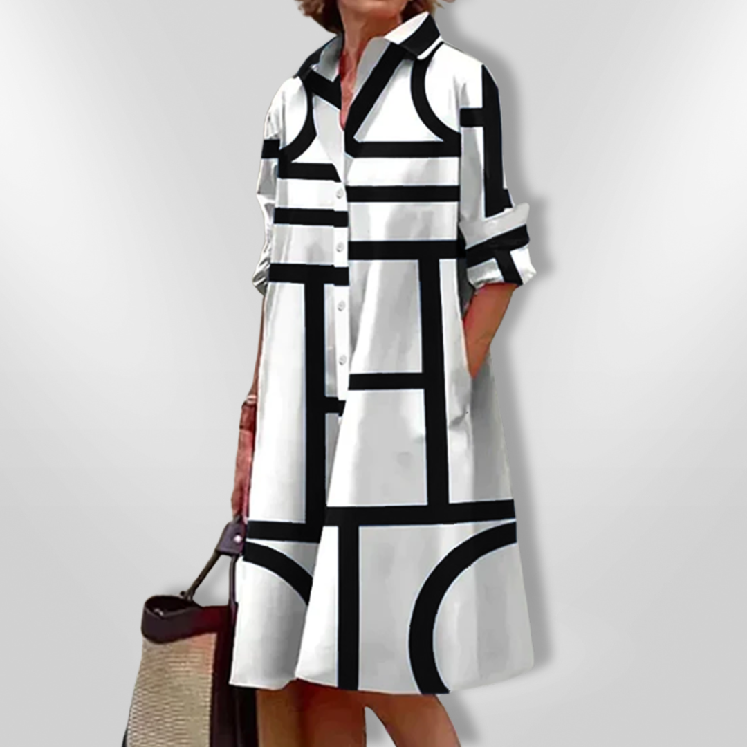 Jennifer | Elegantes Kleid mit Geometrischem Muster