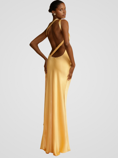 Aurélie | Elegantes Maxikleid mit Satinschimmer