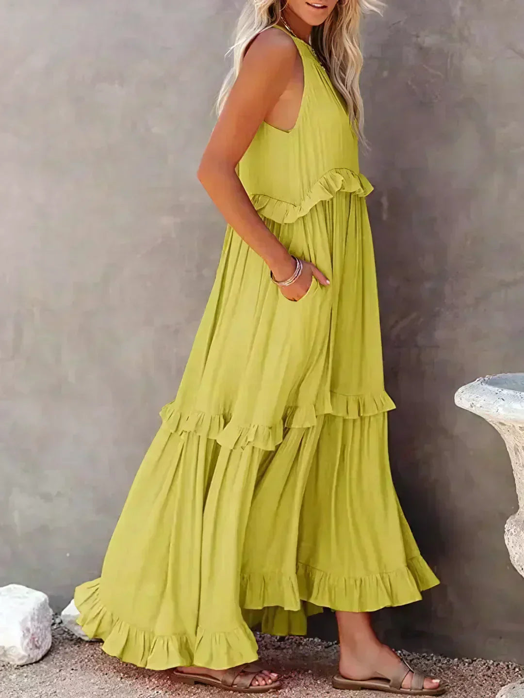 Landry - Schickes ärmelloses Kleid mit Rüschendetails