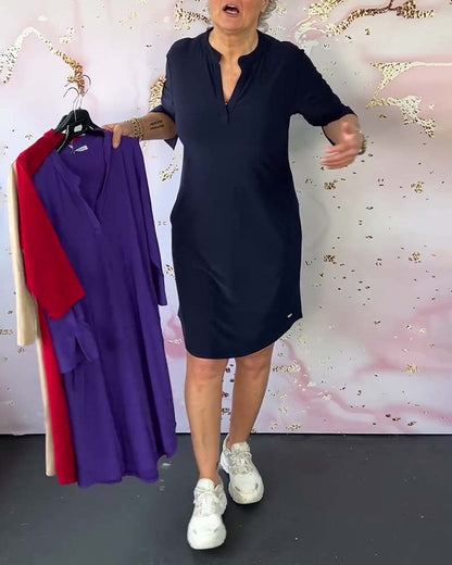 Camille – Klassisches Kleid mit V-Ausschnitt