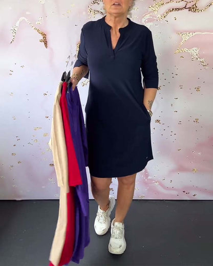 Camille – Klassisches Kleid mit V-Ausschnitt