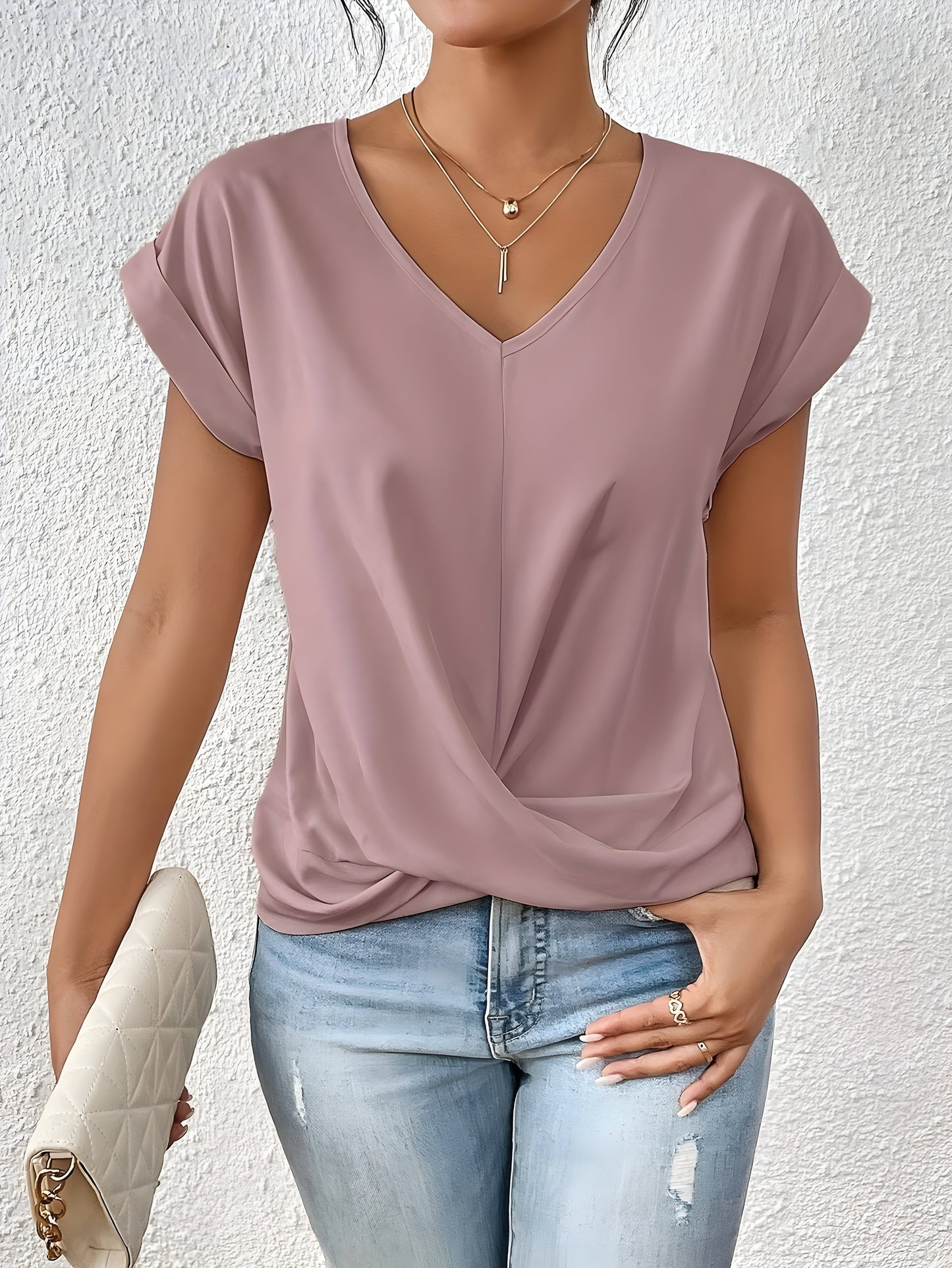Ziva | Lässiges T-Shirt mit V-Ausschnitt