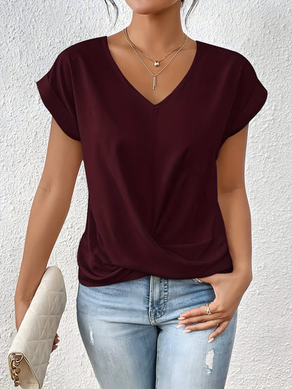 Ziva | Lässiges T-Shirt mit V-Ausschnitt