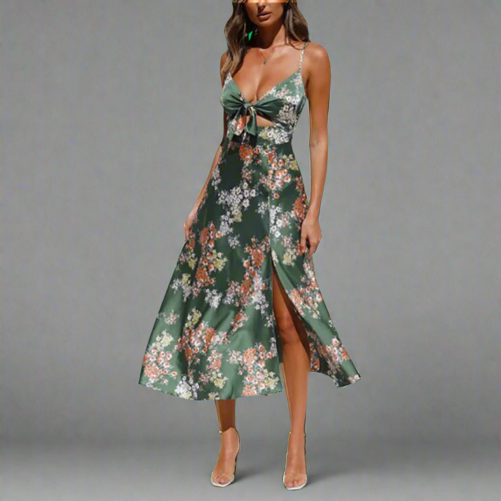 Norberta | Midikleid aus Premiumstoff mit Blumendesign