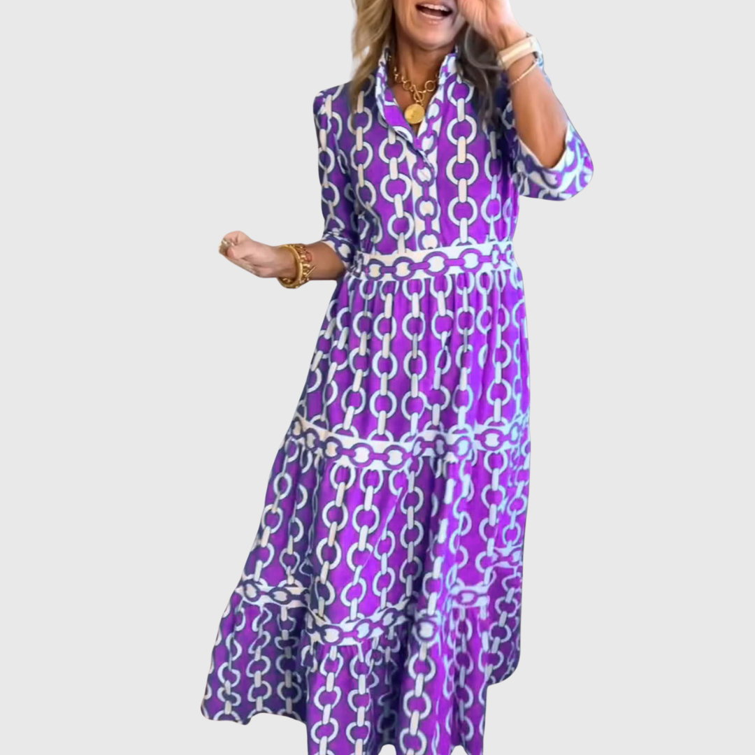 Carlotta | Kleid mediterran gemustert