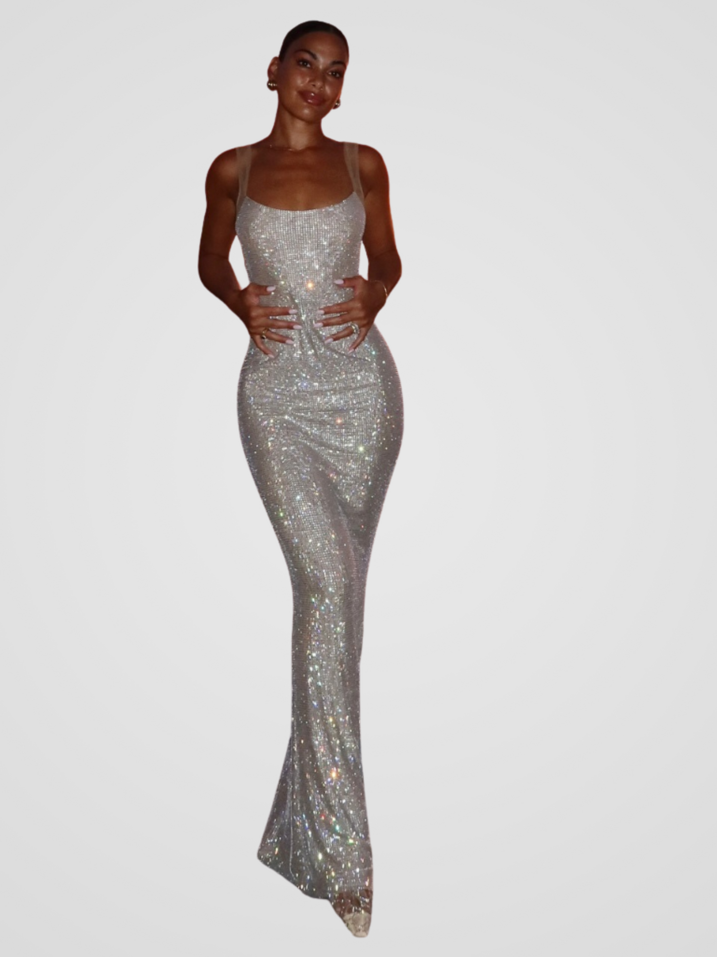 Serena | Elegantes Pailletten-Maxi-Kleid mit offenem Rücken