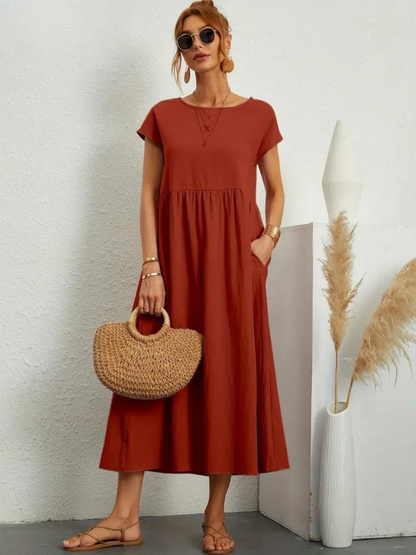 Ruby | Elegantes Kleid aus Baumwolle und Leinen 

Jennifer | Elegantes Kleid aus Baumwolle und Leinen