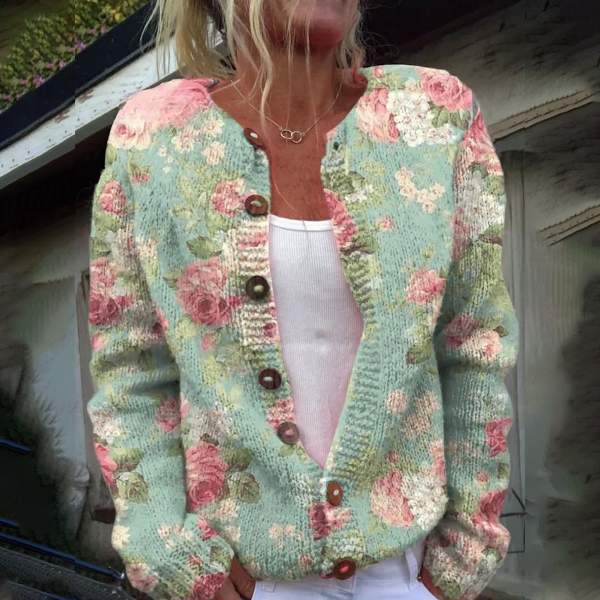 LINDA I LANGARM STRICKJACKE