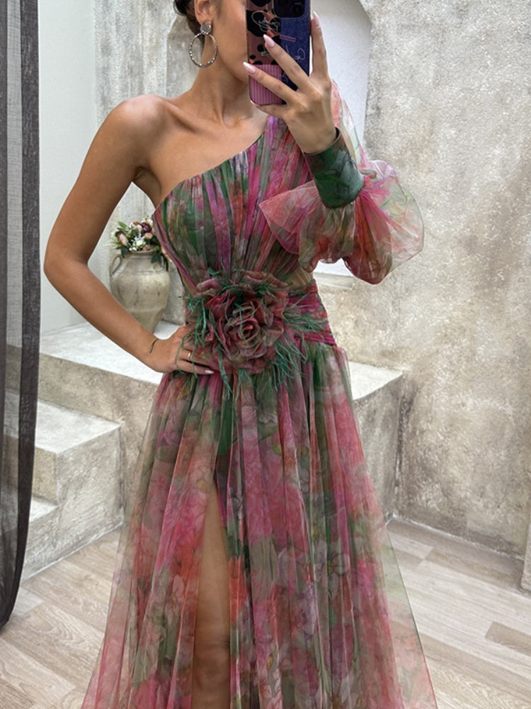 KAYLA™ - Maxikleid mit floralen Motiven und einem Schulterträger