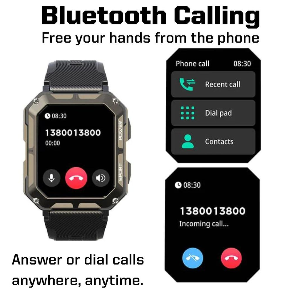 Unzerstörbare multifunktionale Smartwatch für iPhone und Android – Fortschrittliche Technologie
