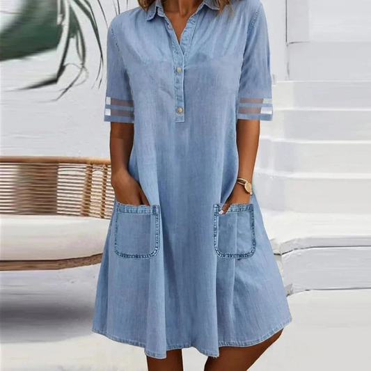 Chloé | Elegantes Denim-Mini-Kleid mit Seitentaschen