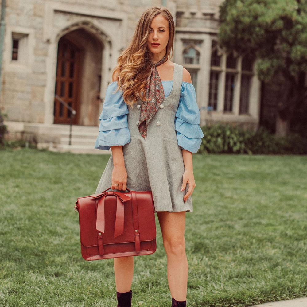 Vintage Sac Kissé in Blau-Rosa