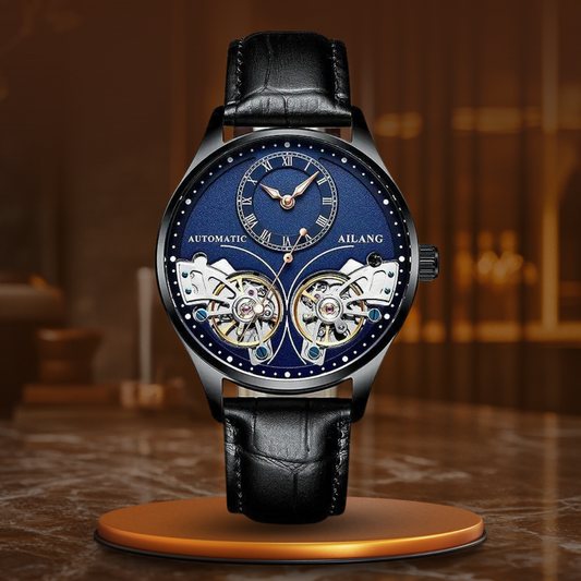 Mechanische Uhr mit doppeltem Tourbillon und Leuchtanzeige
