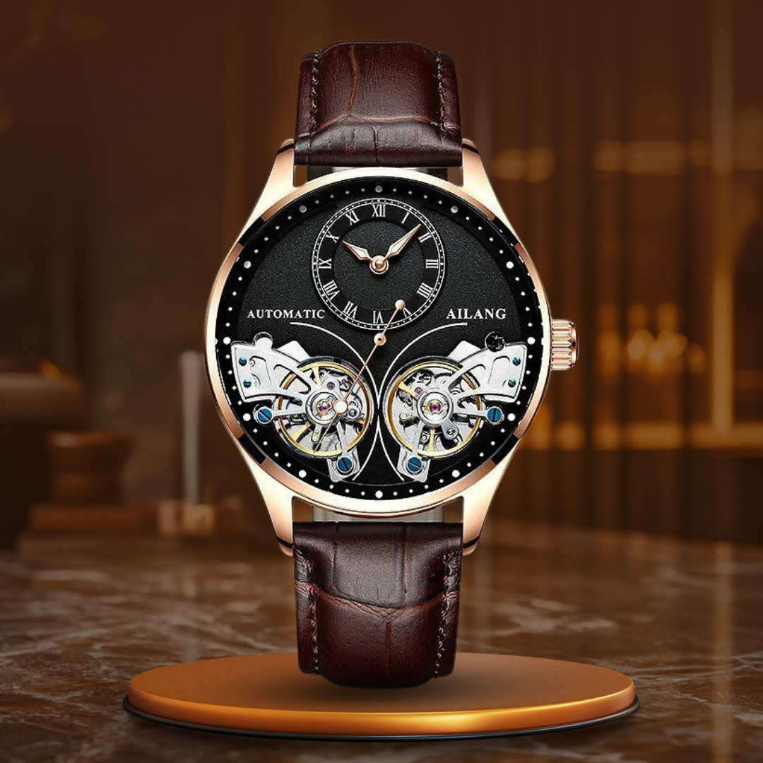 Mechanische Uhr mit doppeltem Tourbillon und Leuchtanzeige