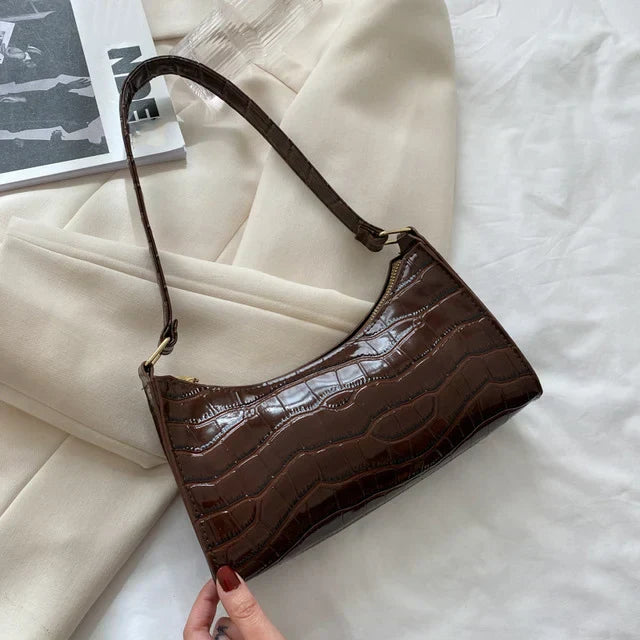 Tilly™ | Glänzende Umhängetasche mit Alligatorenmotiv