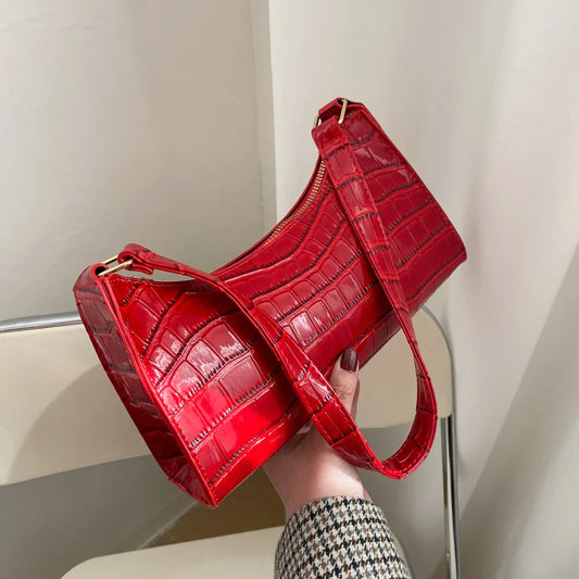 Tilly™ | Glänzende Umhängetasche mit Alligatorenmotiv